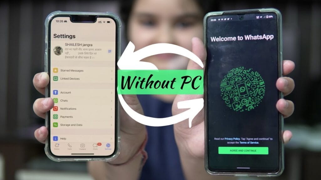 WhatsApp transfer Android to iPhone without PC